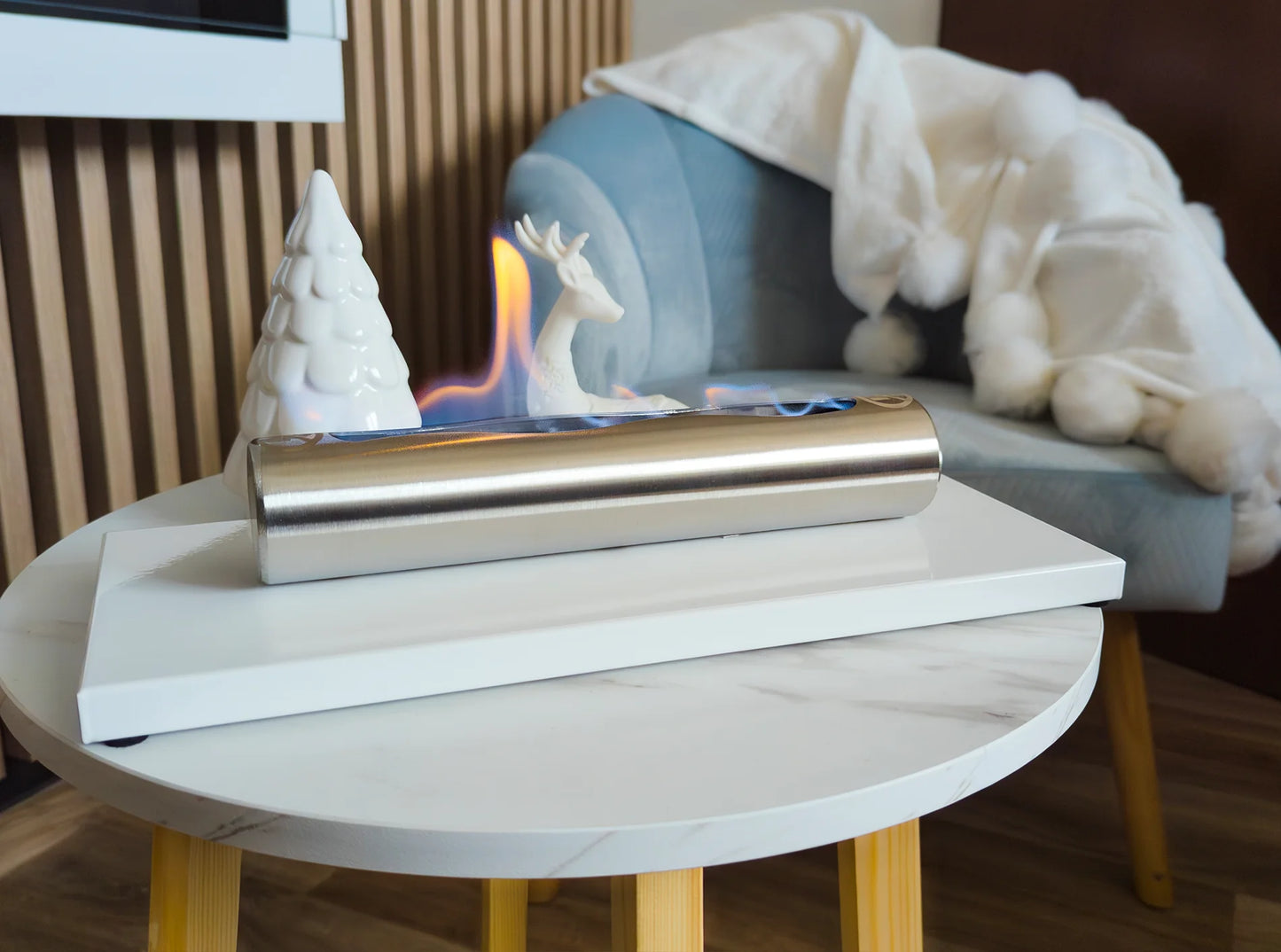 Edelstahl Standkamin – Modell „Stainless“