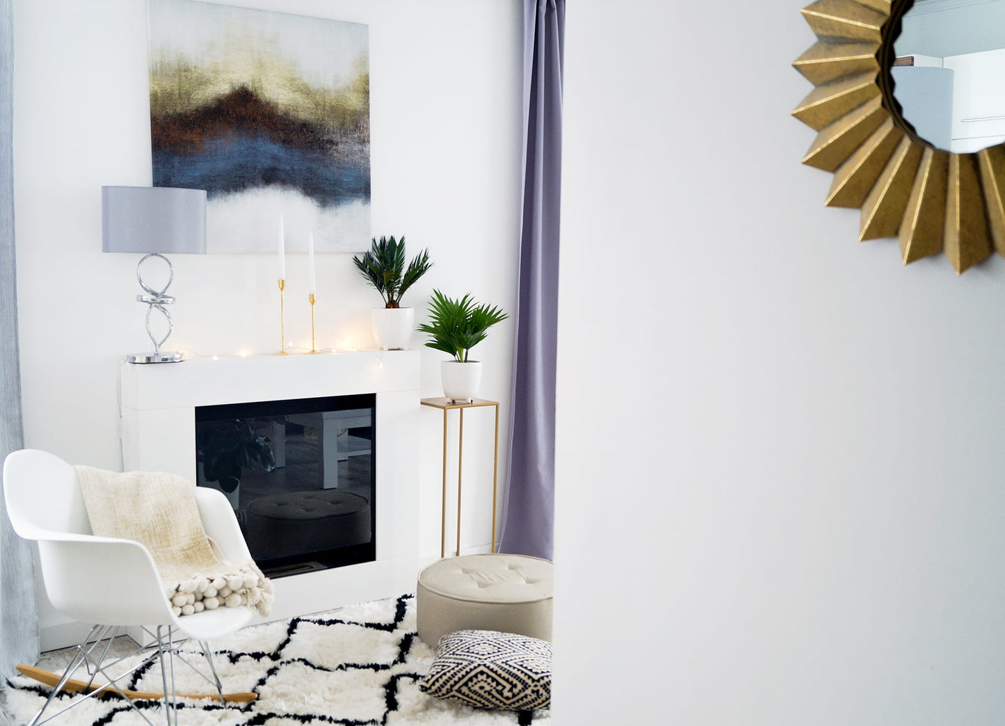 Portal-Biokamin Asne (weiß, matt)