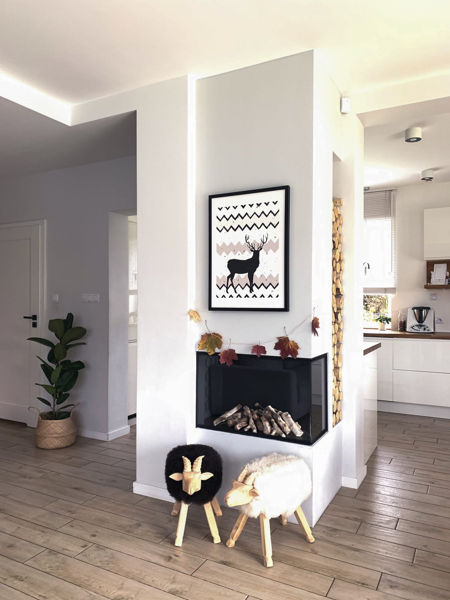 Eck-Einbaukamin BIO-EKO (rechts)