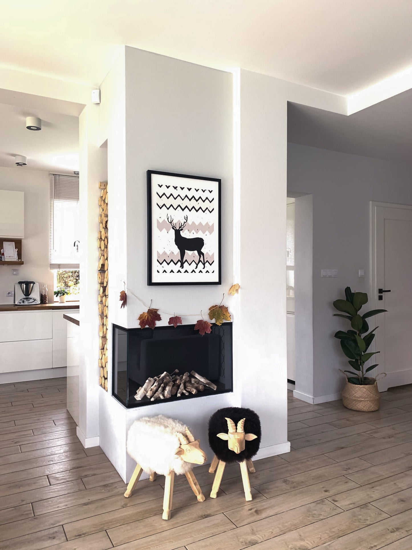 Eck-Einbaukamin BIO-EKO (links)