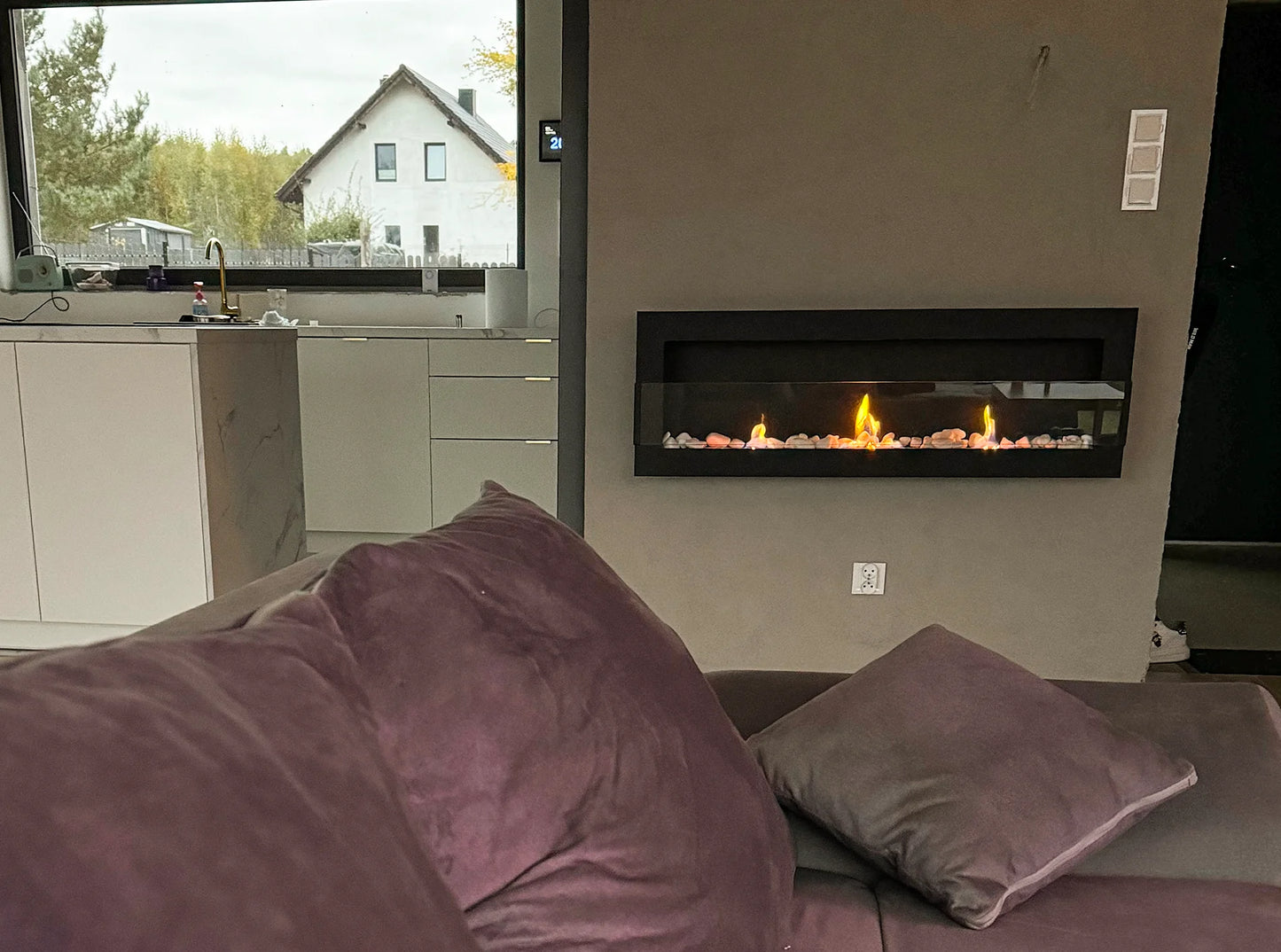 Wandbiokamin 1200x400 (mit Glas)