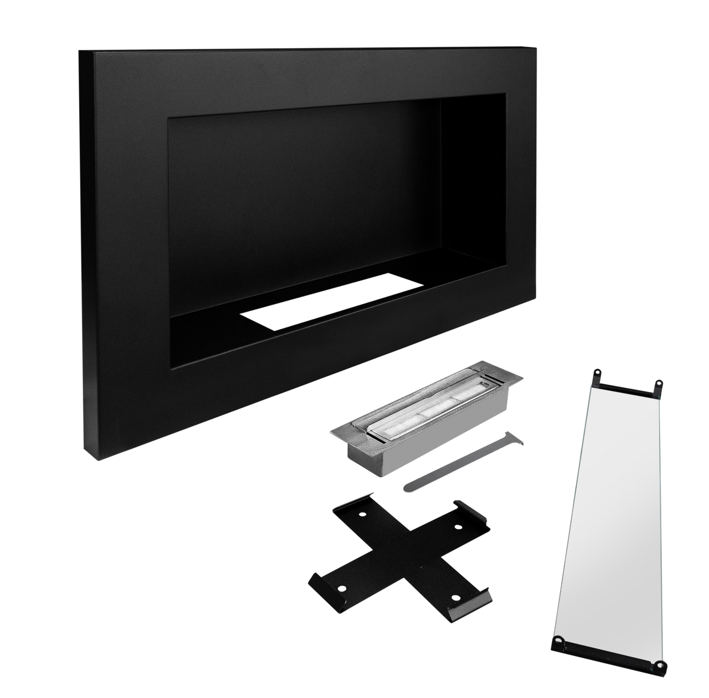 Wandbiokamin 650x400 SLIM (mit Glas)