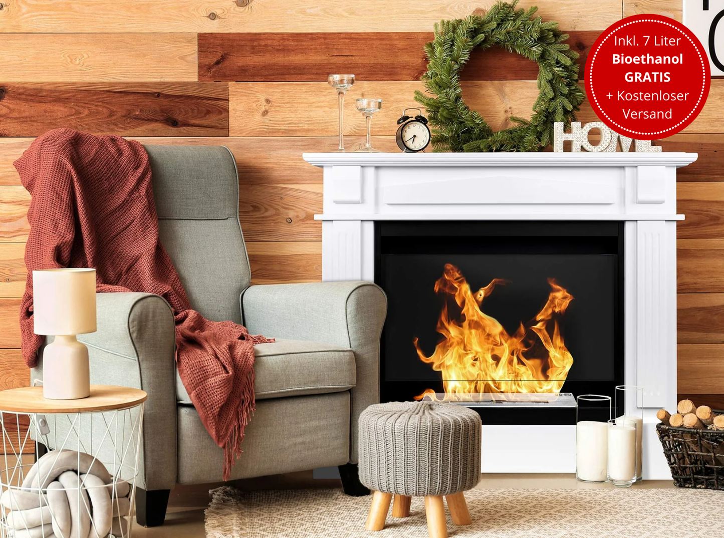 Portal-Biokamin Koloseum Werona (mit Glas)