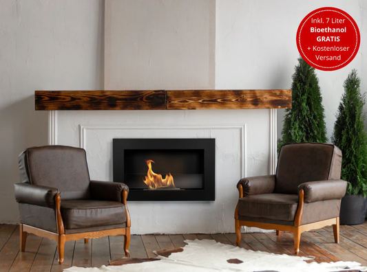 Wandbiokamin 650x400 SLIM (mit Glas)