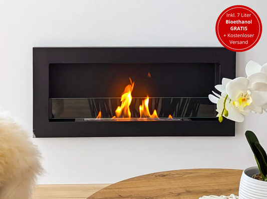 Wandbiokamin 900x400 SLIM (mit Glas)