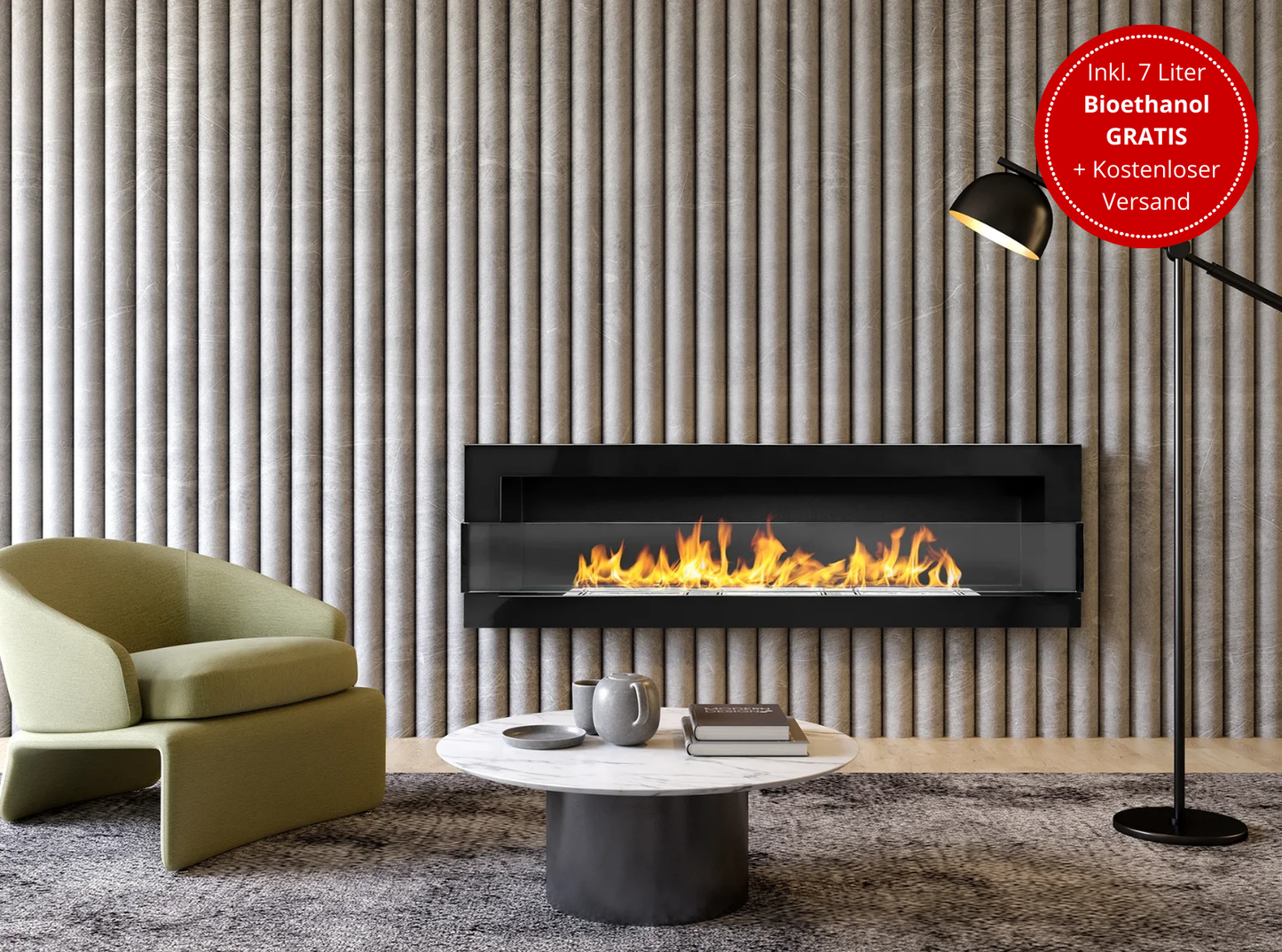 Wandbiokamin 1200x400 (mit Glas)