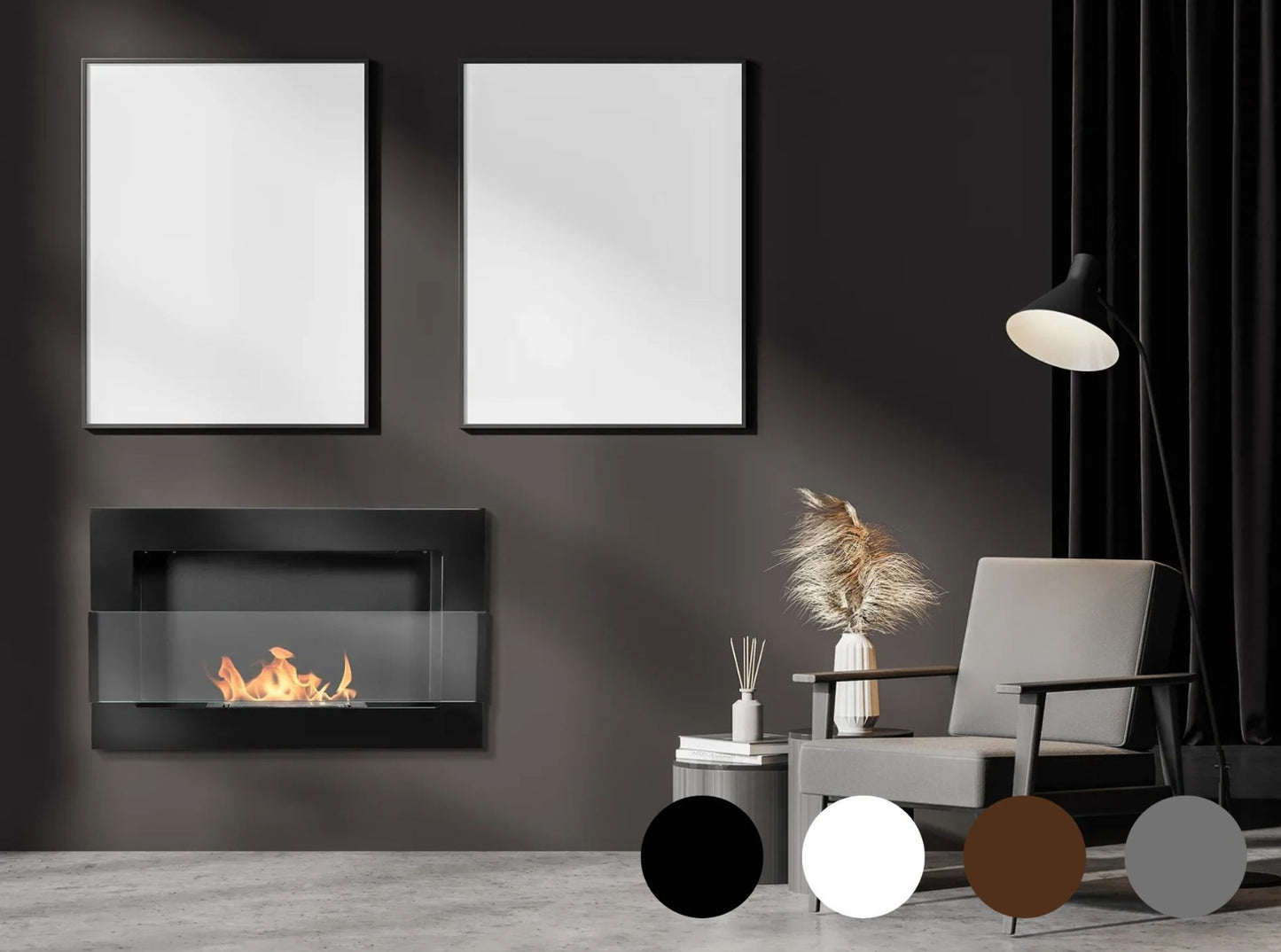 Wandbiokamin 650x400 Standard (mit/ohne Glas)