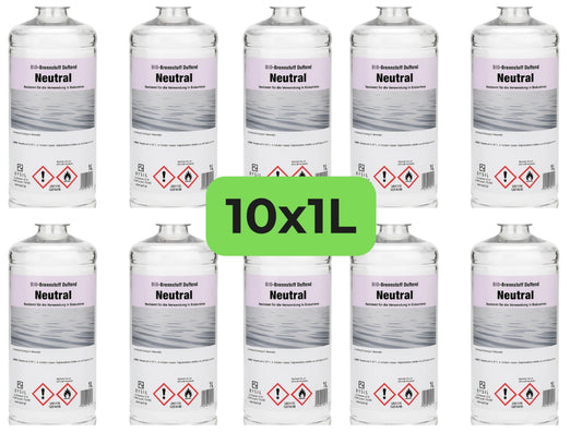 10x 1 L Neutral – geruchloser Brennstoff für Biokamine