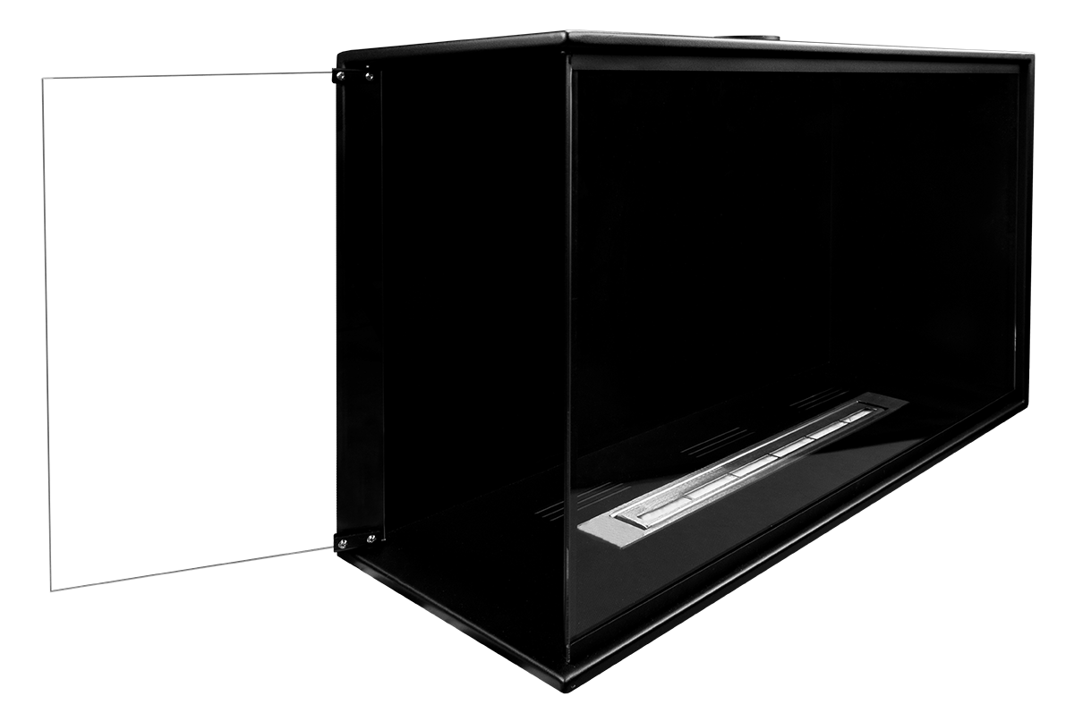 Eck-Einbaukamin BIO-EKO (links)