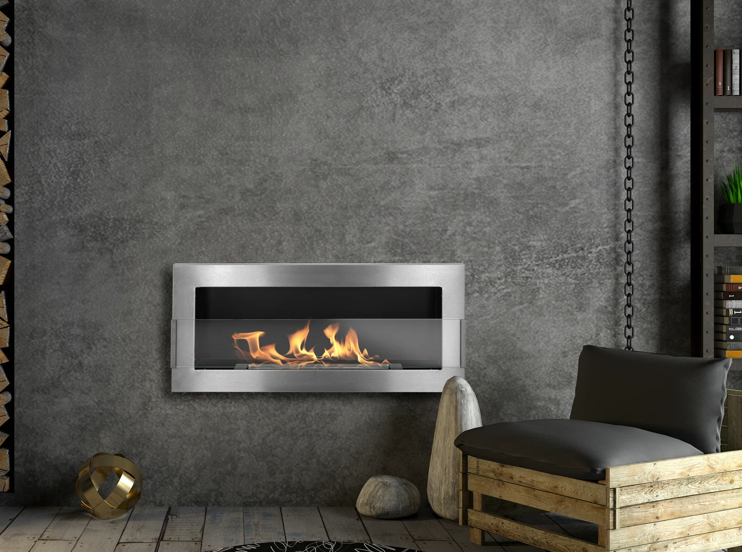 Wandbiokamin 900x400 Standard (mit/ohne Glas)