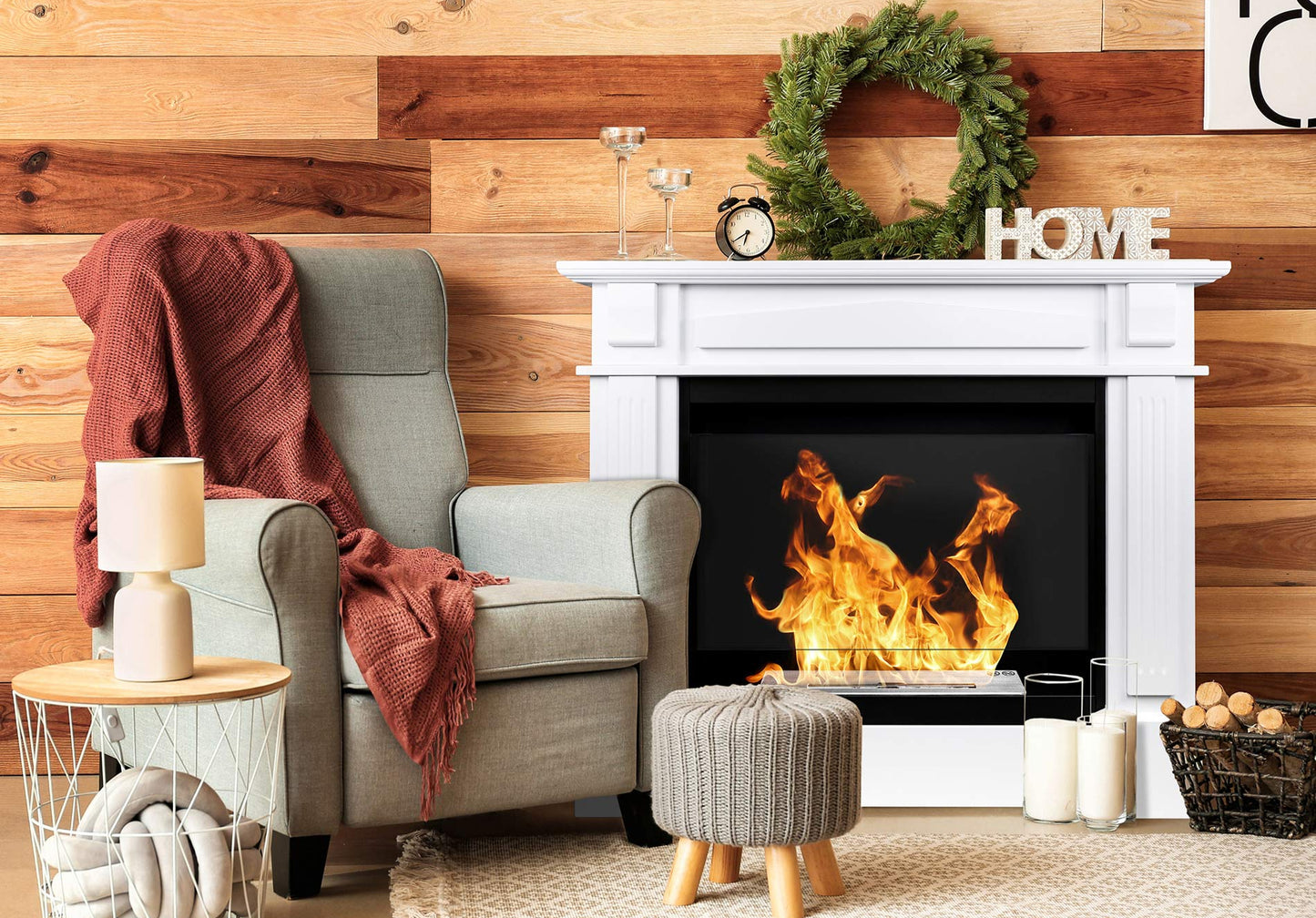 Portal-Biokamin Koloseum Werona (mit Glas)