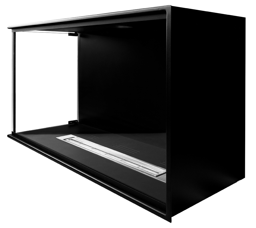 Eck-Einbaukamin BIO-EKO (links)